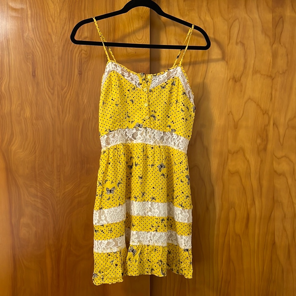 Polka Dot Satin Mini Dress.